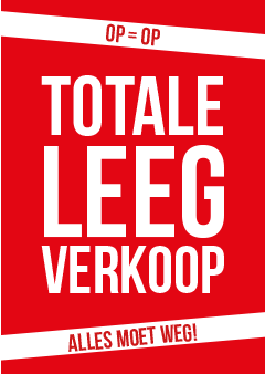 totale leegverkoop poster