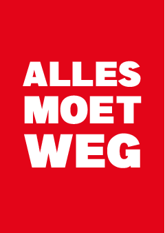 poster alles moet weg raam affiche