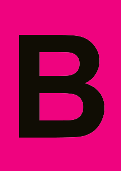 letter poster b magenta