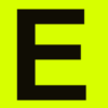 Raamposter letter E geel