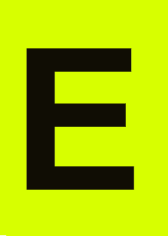 Raamposter letter E geel