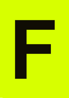 Fluor poster raamposter letter F