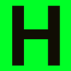 letter poster h groen