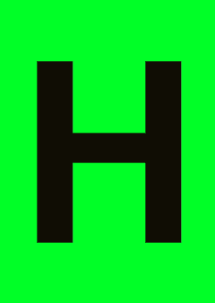 letter poster h groen