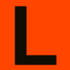 Neon poster oranje letter L