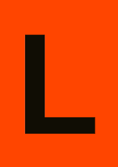 Neon poster oranje letter L