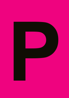 letter poster p magenta