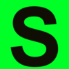 Groene neon poster met de letter S