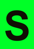Groene neon poster met de letter S