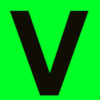 Raamposter letter V groen