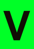 Raamposter letter V groen