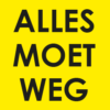 Gele raamposter alles moet weg