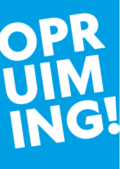 OPRUIMING! raamposter ontwerp