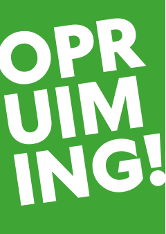 OPRUIMING! poster in het groen