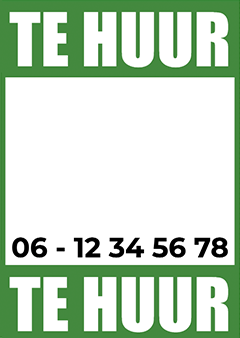 te huur poster met tekst 012