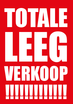 Poster Totale Leegverkoop Raambiljet